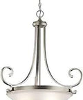 Monroe 3 Light Pendant In Brushed Nickel With Satin Etched Glass Sleek Dope Modern Industrial Ceiling Light Fixture For Kitchens