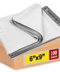 Box of Top Notch Matte Finish Self Sealing White Poly Mailers 6x9 Non Padded For Secure Shipping Water Tear Puncture Resistant