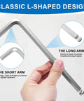 Close-up of 9 Piece Ball End Hex Key Set in Chrome Vanadium Metric 1.5 To 10mm, showing L-shaped design and ergonomic grip.