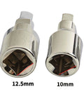 Premium Fangang Sump Drain Socket Kit With Extended S8 And S10 Tools Made From Heavy Duty Chrome Vanadium Steel For High Torque Oil Changes That Make Maintenance Super Easy And Totally Reliable Without Ripping Your Pan, 12.5mm and 10mm sockets