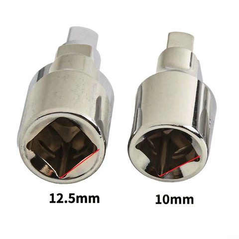 Premium Fangang Sump Drain Socket Kit With Extended S8 And S10 Tools Made From Heavy Duty Chrome Vanadium Steel For High Torque Oil Changes That Make Maintenance Super Easy And Totally Reliable Without Ripping Your Pan, 12.5mm and 10mm sockets