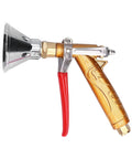 Handheld High Pressure Sprayer with Ceramic Nozzle, gold metal handle, adjustable trigger, for fine mist and versatile spraying