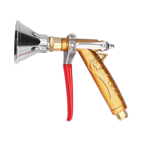 Handheld High Pressure Sprayer with Ceramic Nozzle, gold metal handle, adjustable trigger, for fine mist and versatile spraying