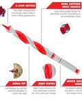 Image showing Auger Bit For Wood And Nail Embedded Wood With Two Step Cutting Action, showcasing dual cutting edge and Dura-Tip features.