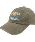Life Is Better By The River Quote Baseball Hat For Men, Dope Camping Ready Cap with sunset graphic, soft curved brim.