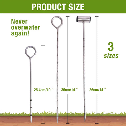 14-Inch Soil Moisture Probe For Plants With T-Handle, Dual Scale Sampler, No Batteries Needed Indoor Plant Water Monitor, Stainless Steel Moisture Meter For Potted Houseplants. 36cm size