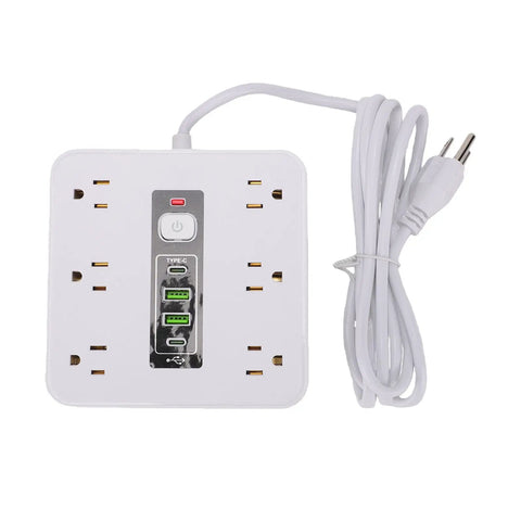 Absolute Game Changer 16 In 1 Smart Power Strip With Twelve AC Outlets Dual USB C Dual USB A Ports Auto Shutoff with cord.
