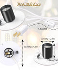Two Pack Blow Mold Light Kit Replacement For Halloween And Christmas Decor With E27 E26 Socket, 5 Foot Cord, On Off Switch, size details