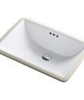 Top view of Elavo 21 Inch Rectangular Undermount White Porcelain Bathroom Sink With Overflow, Scratch-Resistant Ceramic Surface