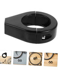 Close-up of Heavy Duty 39mm Front Fork Turn Signal Mounting Brackets 2 Pack Clamp in black for motorcycle signal lights.