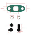 10AN Turbo Oil Drain Outlet Flange Gasket Adapter Kit For T3 T4 Turbo Chargers, Works With T04B T04E GT Series Turbos, T60 T61 T66