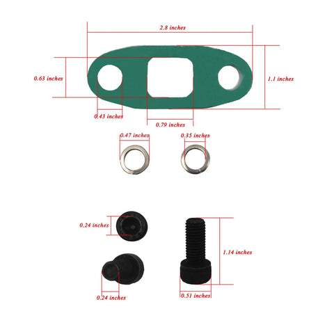 10AN Turbo Oil Drain Outlet Flange Gasket Adapter Kit For T3 T4 Turbo Chargers, Works With T04B T04E GT Series Turbos, T60 T61 T66