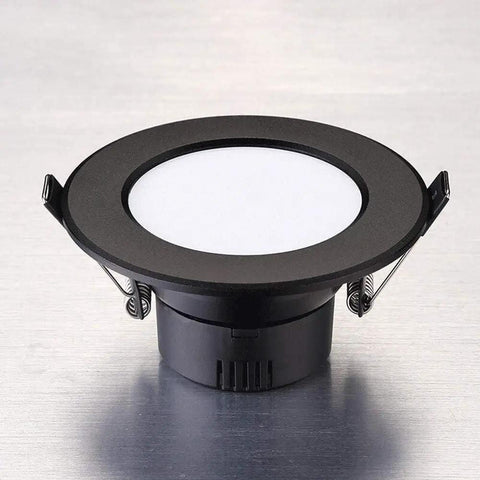 WKNHHL Recessed Lighting Housing Trim Kits Round Led Downlight Recessed Super Bright Led Ceiling Panel Light Aluminum Embedded Integrated Spotlight with black trim