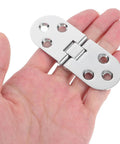 Beefy Heavy Duty Cabinet Door Hinges Set 4 Pcs Zinc Alloy Small Craft Hinges displayed on hand for size reference.