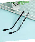 Two Pairs Metal Eyeglass Arms Replacement Kit With Black Temple Legs For Quick Fixes, no glasses, on blue surface