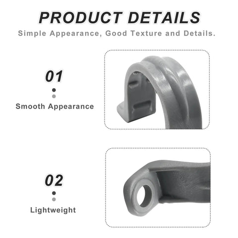 Thirty Pack Real Heavy Duty Three Quarter Inch Pvc Conduit Clamps Flexible Two Hole U Clip Pipe Mounting Straps close-up view showing smooth, lightweight gray PVC design.