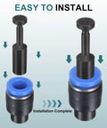 Installation of 25 Pack Half Inch Tube OD Push To Connect Fittings Plug Cap Style Pneumatic Blanking Plugs For 12mm Air Lines