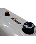 Close-up of controls on a 30,000 BTU Vent Free Blue Flame Propane Heater With Battery Ignition, No Electricity Needed