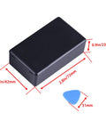 Kick Ass Heavy Duty Abs Plastic Project Enclosures Small Electrical Junction Cases With Opening Tool Moisture Proof Diy Electronics Power Housing Box Set Of Six Black Compact Build with dimensions and opening tool.