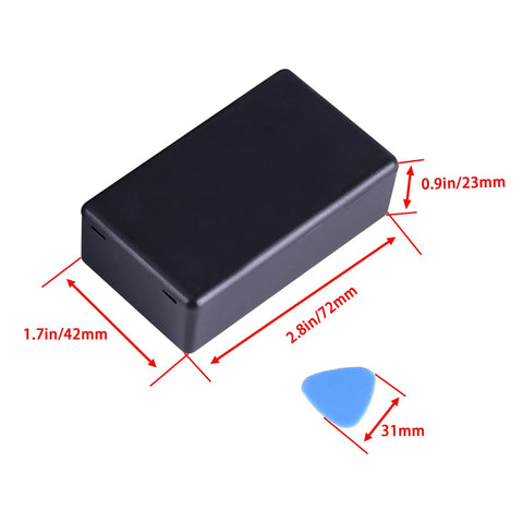 Kick Ass Heavy Duty Abs Plastic Project Enclosures Small Electrical Junction Cases With Opening Tool Moisture Proof Diy Electronics Power Housing Box Set Of Six Black Compact Build with dimensions and opening tool.