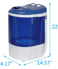 Compact Portable Washing Machine Single Tub 5.7 Lbs Capacity Slick Setup For Dorm Rooms Apartments And Rv Trips Lightweight Semi Automatic Laundry Unit with blue exterior.