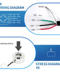 Compact Ring Load Cell Sensor For Small Space Testing Tension And Compression With 0.2 Percent Accuracy Alloy Steel Build And Cable For Precise Force Weight And Pressure Readings 0 To 200 KG wiring diagram
