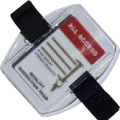 Two Pack Arm Badge Holder Armband ID Card Holder With Adjustable Elastic Strap for Work Pass, Transparent PVC and Polyester