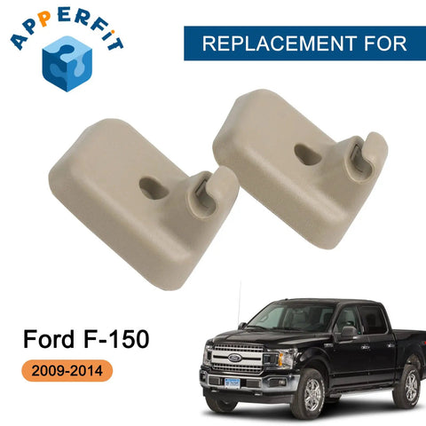 Drop In Sun Visor Clip Retainer Holder With Screws Camel Tan For Ford F150 2009 2014 Driver And Passenger Side Visor Panel Replacement Mount AL3Z-1504132-AB Compatible Visor Mount Accessories shown with truck model