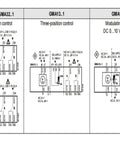 Diagrams showing GMA12.1, GMA13.1, and GMA16.1 HVAC controls for valve actuators in different configurations.