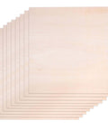 Front view of Basswood craft sheets, 12x12 in, 1/16 in (1.5 mm) thick, 10-pack, natural smooth wood