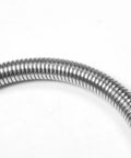 Close-up of Stainless Steel Flexible Hose for Commercial Kitchen Sink Faucets 38 Inch SUS304 Grade Chrome Finish showing coiled design.