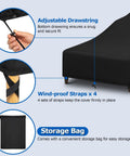 Chaise Lounge Covers Two Pack Waterproof Outdoor Protectors With Windproof Straps For All Weather Protection, storage bag shown