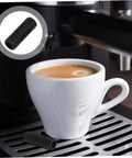 2 Pack Heat Resistant Steam Wand Covers For Espresso Machines Rubber Insulation Sleeve To Prevent Burns Fits Various Steam Pipes Barista Safety Gear Essentials shown installed on espresso machine with a close-up insert.