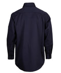 Back view of Throw On This Men's Flame Resistant Work Shirt Built From 7.5oz Cotton Twill NFPA 2112 Cat 2 Certified.