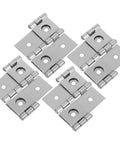 Double Spring Hinges Set Four Pcs With Dual Action Mechanism Iron Silver For Doors And Furniture 25mm Hole Spacing 4.3mm Pin Diameter