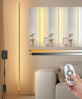 Gold Starburst Wall Sconce With Crystal Bulbs, Plug In Corner Light, Remote Control, Minimalist Modern Long Wall Lamp in living room