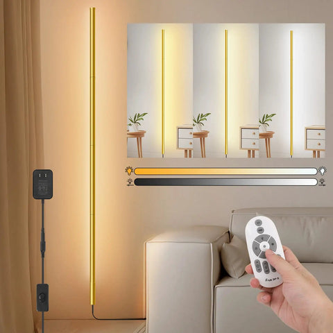 Gold Starburst Wall Sconce With Crystal Bulbs, Plug In Corner Light, Remote Control, Minimalist Modern Long Wall Lamp in living room