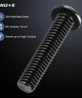 30 Pack 5/16-18 X 3/4 Inch Button Head Socket Cap Bolts 304 Stainless Steel Fully Threaded black zinc plated bolt close-up.