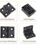 Mini Folding Hinges for Small Cabinets and Wooden Boxes 4 Pack Zinc Alloy 180 Degree Black Uxcell 43mm by 58mm 7mm Thick Adjustable Hinges