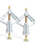 Heavy Duty Butterfly Drywall Anchors Kit With Self Drilling Screws Knockout Hollow Wall Fasteners for no sweat setup, ribbed nylon tubes, gray color.