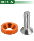 Universal Car Modification M6 Gasket Bolt For License Plate Frame, M6x1.0, Aluminum Alloy, Orange, 1 Set, Easy Install