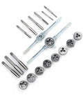 Heavy Duty 20 Piece Metric Tap Die Set With Wrench Rack For Thread Repair And Cutting M3 To M12 Bolt Rod Pipe Hand Tool Kit Ready To Go, metric steel taps and dies