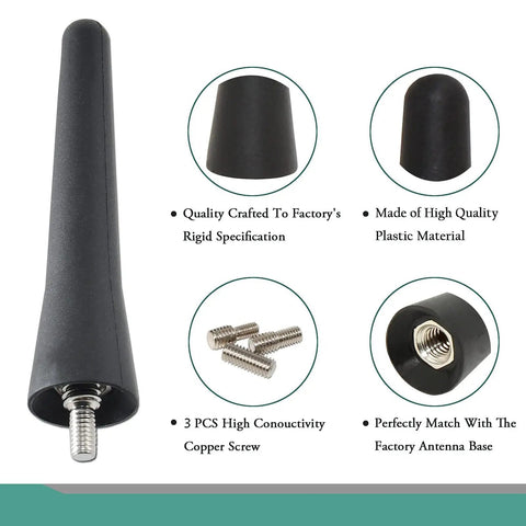 2.5 Inch Stubby Car Antenna Mast For Mini Cooper Countryman BMW Z3 Z4 128i VW Polo Golf AM FM Radio Replacement components