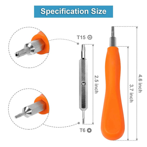 Doorbell Screwdriver Replacement Kit With Torx T6 And Torx T15 Bits for WiFi Password Reset and Battery Change, ergonomic handle