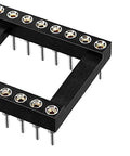 DIP IC Socket Adaptor Kit 28 Pin 2.54mm Pitch 15.24mm Row Spacing Double Row Plugs Plug And Play Ready Black And Silver Finish 10 Pack