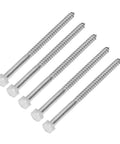 Rugged A2 70 Stainless Steel Hex Lag Screws Self Tapping Wood Screws for DIY Carpentry and Wood Structures, size M8 x 140mm, side view.