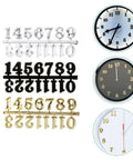 Easy Diy Clock Numeral Kit Three Sets Replacement Dial Numbers For Wall Clocks With Arabic Numerals Measuring 5.23 By 2.28 Inches In Black Silver And Gold For Quick Repair And Stylish Home Decor showcasing black, silver, gold numerals and clock faces.