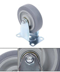 Set Of Four 4 Inch Grey Polyurethane Caster Wheels With Dual Bearings Heavy Duty Cart Casters Rated 1600 Lbs with steel bracket