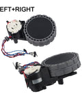 Left and Right Wheel Set for X1 X2 Turbo Robot Vacuum Cleaner Replacement Part, grey wheels with attached wiring, smooth glide capability.