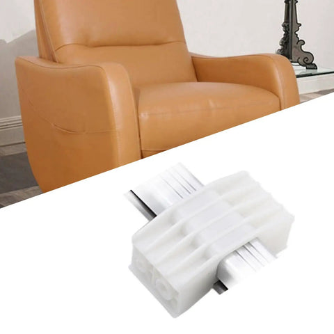 Heavy Duty Electric Push Rod Slide Block For Linear Actuator Replacement shown on a sectional sofa, showcasing its composite plastic design.